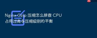 Nginx Gzip 压缩怎么排查 CPU 占用过高与压缩级别的平衡