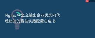 nginx 中怎么输出企业级反向代理超时的最佳实践配置白皮书
