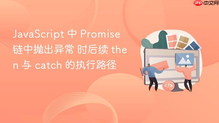 javascript 中 promise 链中抛出异常 时后续 then 与 catch 的执行路径