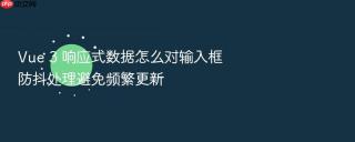 vue 3 响应式数据怎么对输入框防抖处理避免频繁更新