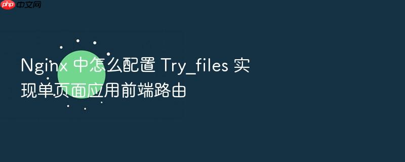 nginx 中怎么配置 try_files 实现单页面应用前端路由
