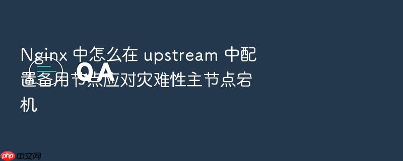 nginx 中怎么在 upstream 中配置备用节点应对灾难性主节点宕机