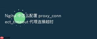 nginx 中怎么配置 proxy_connect_timeout 代理连接超时