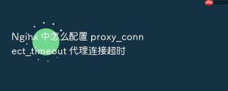 Nginx 中怎么配置 proxy_connect_timeout 代理连接超时