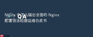 nginx 中怎么输出全面的 nginx 配置语法检查运维白皮书