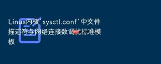 linux内核`sysctl.conf`中文件描述符与网络连接数调优标准模板
