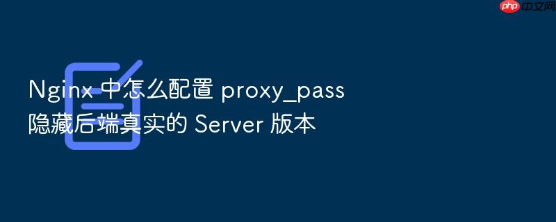 nginx 中怎么配置 proxy_pass 隐藏后端真实的 server 版本