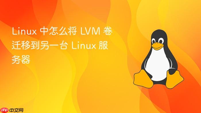 linux 中怎么将 lvm 卷迁移到另一台 linux 服务器