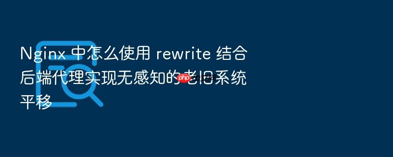 nginx 中怎么使用 rewrite 结合后端代理实现无感知的老旧系统平移