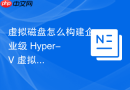 虚拟磁盘怎么构建企业级 Hyper-V 虚拟化存储高可用体系