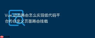 Vue 动态路由怎么实现低代码平台的自定义页面路由挂载