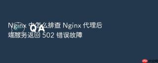 Nginx 中怎么排查 Nginx 代理后端服务返回 502 错误故障