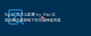 nginx 中怎么配置 try_files 实现动静分离架构下的无缝降级兜底
