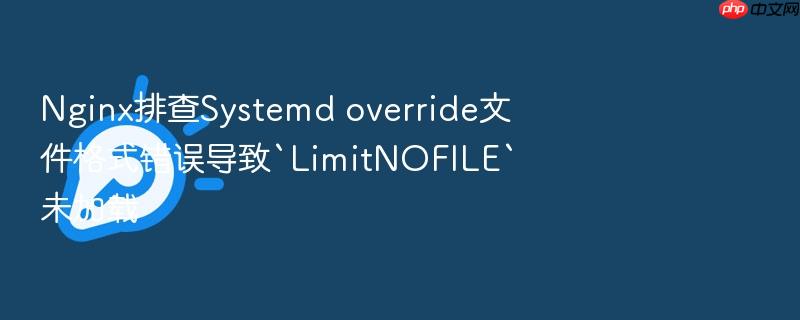 nginx排查systemd override文件格式错误导致`limitnofile`未加载