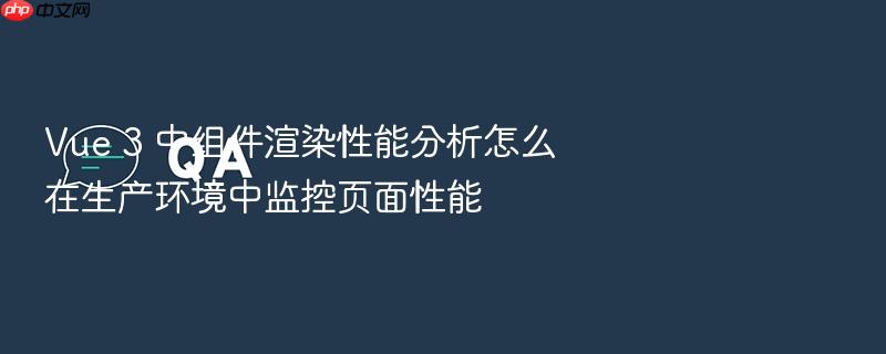 vue 3 中组件渲染性能分析怎么在生产环境中监控页面性能