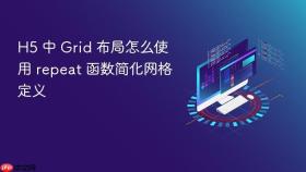 h5 中 grid 布局怎么使用 repeat 函数简化网格定义