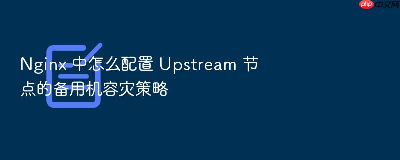 nginx 中怎么配置 upstream 节点的备用机容灾策略