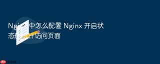 nginx 中怎么配置 nginx 开启状态码统计访问页面