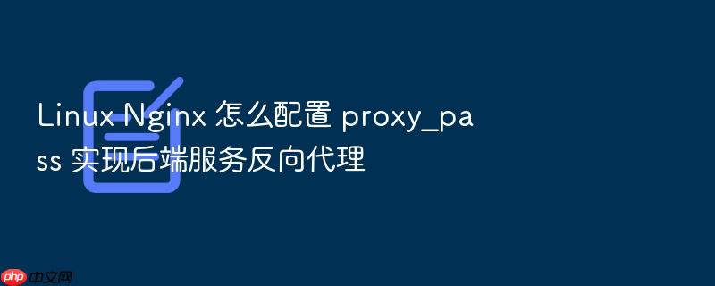 linux nginx 怎么配置 proxy_pass 实现后端服务反向代理