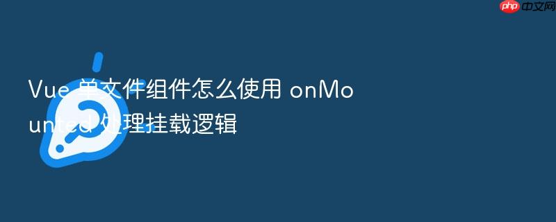 vue 单文件组件怎么使用 onmounted 处理挂载逻辑