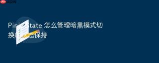 Pinia State 怎么管理暗黑模式切换的状态保持