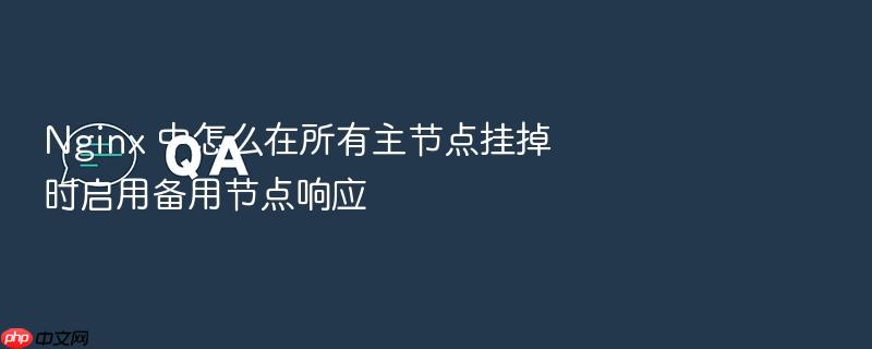nginx 中怎么在所有主节点挂掉时启用备用节点响应