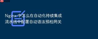 nginx 中怎么在自动化持续集成流水线中配置自动语法预检网关