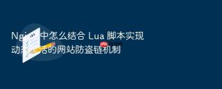 nginx 中怎么结合 lua 脚本实现动态灵活的网站防盗链机制