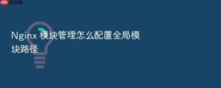 Nginx 模块管理怎么配置全局模块路径