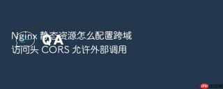 Nginx 静态资源怎么配置跨域访问头 CORS 允许外部调用