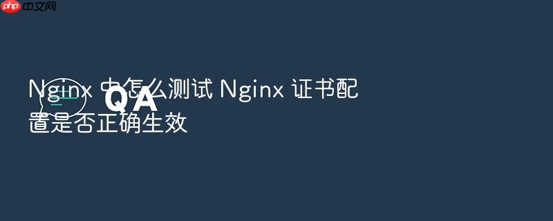 nginx 中怎么测试 nginx 证书配置是否正确生效