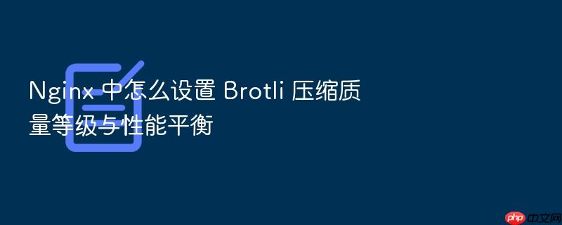 nginx 中怎么设置 brotli 压缩质量等级与性能平衡