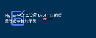 Nginx 中怎么设置 Brotli 压缩质量等级与性能平衡