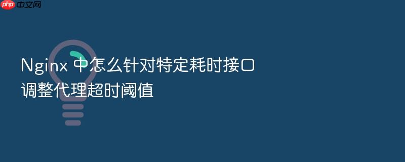 nginx 中怎么针对特定耗时接口调整代理超时阈值
