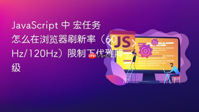 javascript 中 宏任务 怎么在浏览器刷新率(60hz/120hz)限制下优雅降级