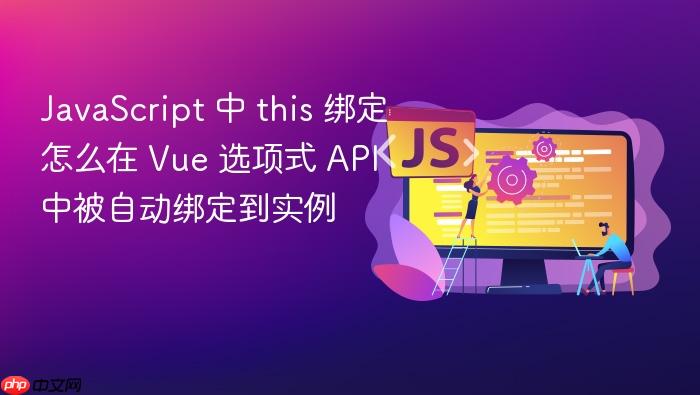 javascript 中 this 绑定怎么在 vue 选项式 api 中被自动绑定到实例