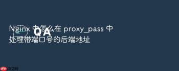 Nginx 中怎么在 proxy_pass 中处理带端口号的后端地址