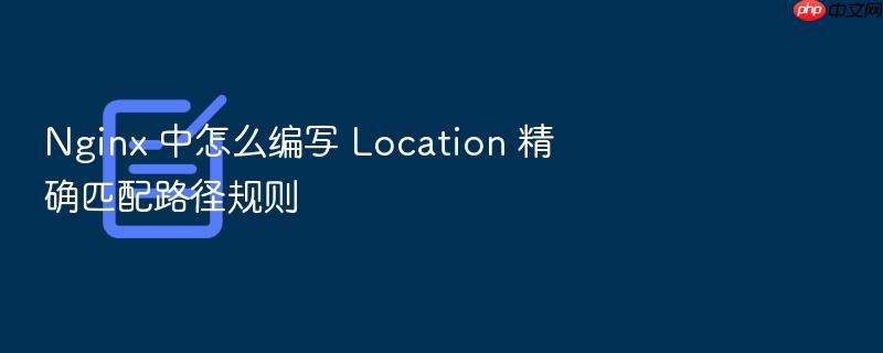 nginx 中怎么编写 location 精确匹配路径规则