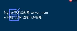 Nginx 中怎么配置 server_name 实现 CDN 边缘节点回源
