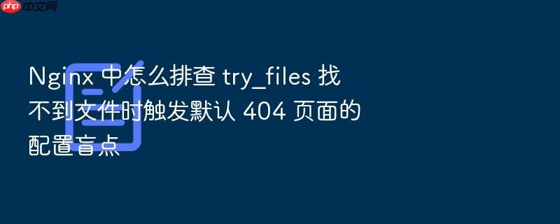 nginx 中怎么排查 try_files 找不到文件时触发默认 404 页面的配置盲点