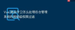 vue 路由守卫怎么处理后台管理系统的按钮级权限过滤