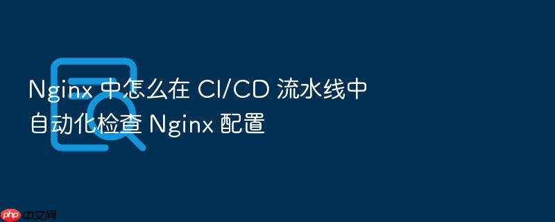 nginx 中怎么在 ci/cd 流水线中自动化检查 nginx 配置