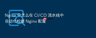 Nginx 中怎么在 CI/CD 流水线中自动化检查 Nginx 配置
