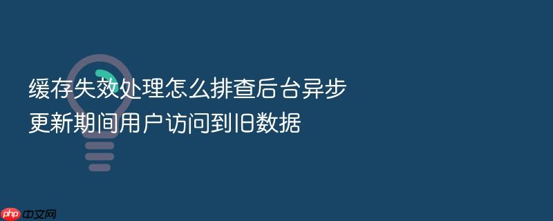 缓存失效处理怎么排查后台异步更新期间用户访问到旧数据