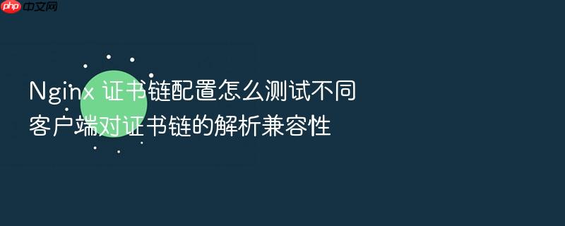 nginx 证书链配置怎么测试不同客户端对证书链的解析兼容性
