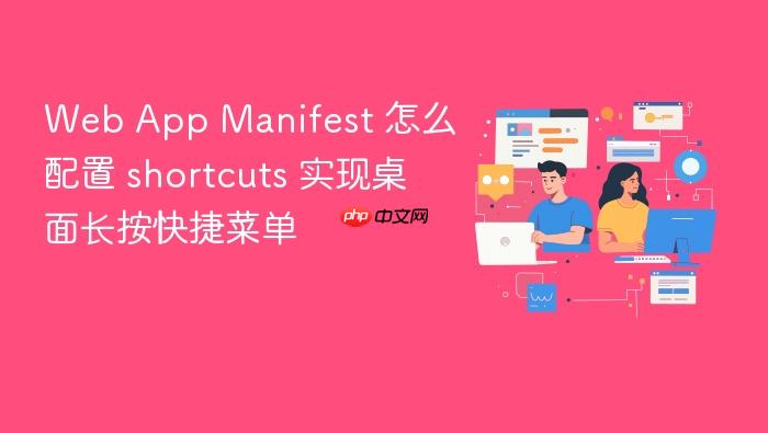 web app manifest 怎么配置 shortcuts 实现桌面长按快捷菜单