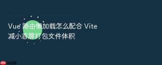 Vue 路由懒加载怎么配合 Vite 减小首屏打包文件体积