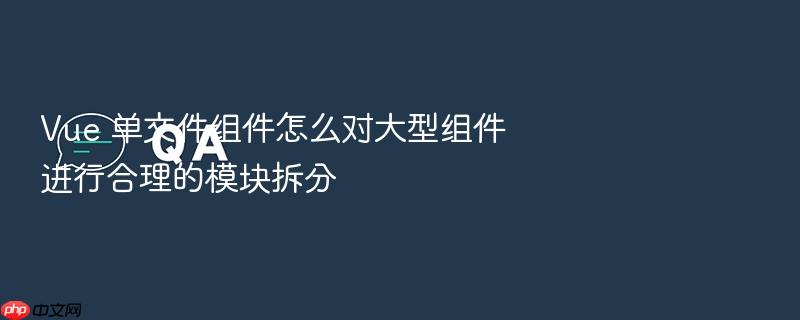vue 单文件组件怎么对大型组件进行合理的模块拆分