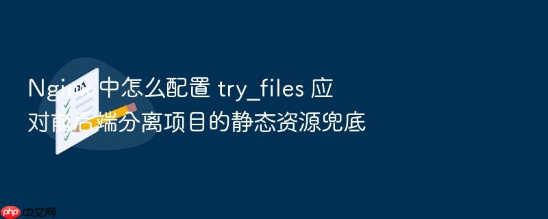 nginx 中怎么配置 try_files 应对前后端分离项目的静态资源兜底