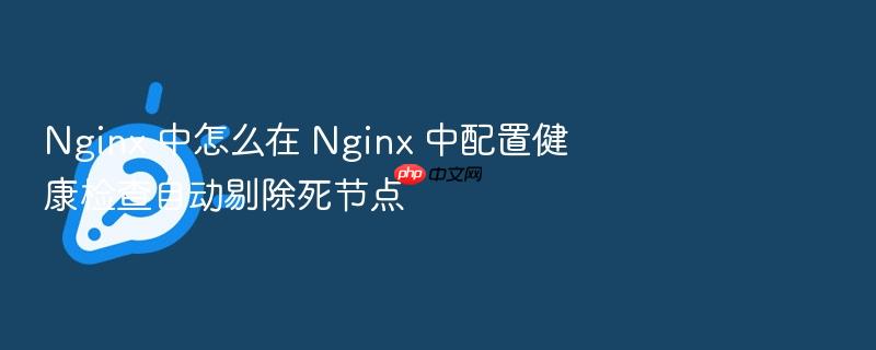 nginx 中怎么在 nginx 中配置健康检查自动剔除死节点